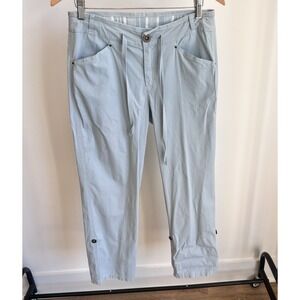 Fresh Produce Safari Roll Up Convertible Drawstring Pants Lagoon Blue Size Small